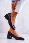 Leather Snakeskin Pumps Burgundy Mesquite