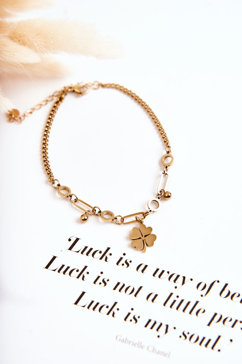 Women's Single Leg Bracelet Clover Gold 