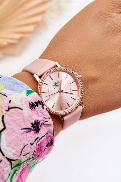 Zegarek Damski Klasyczny Pasek Michael John Różowy