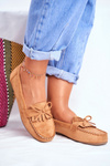 Women's Suede Moccasins Camel Velucci