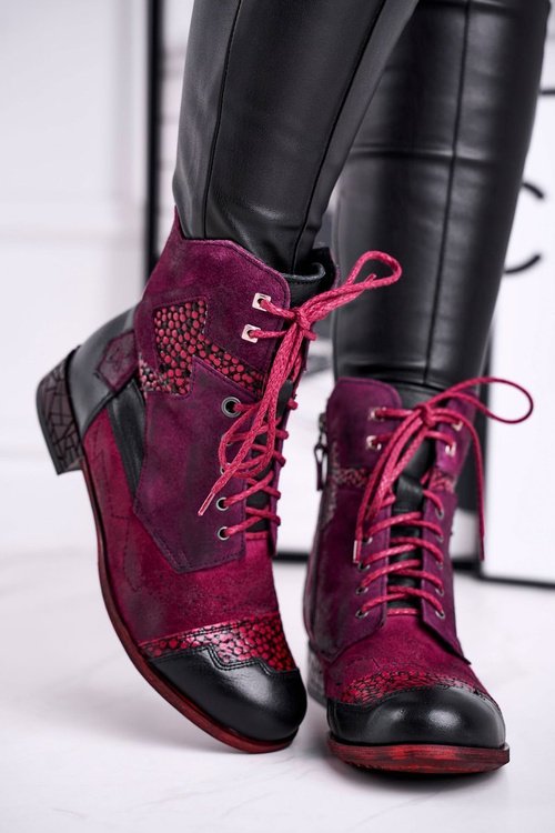 Women’s Boots Maciejka Warm Leather Purple 04625-23