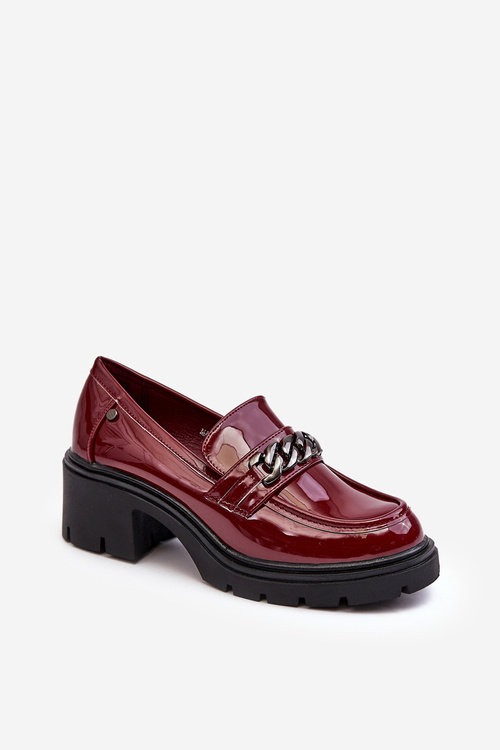 Women's Glossy Low Heel Shoes Burgundy Blimma