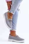 Tenisówki Damskie Wsuwane Slip-On Ozdoba Szare Alena JY301