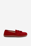 Leather Suede Barefoot Moccasins Zazoo 322 Red
