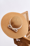 Classic Hat With Decorative Bow Beige 