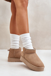 Women's Suede Snow Boots On Platform Beige Nereviana