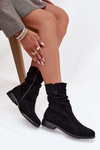 Insulated Women's Booties With Wrinkled Shaft On Flat Heel Krisia