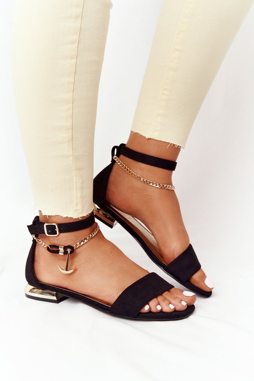 Sandals On Golden Heel Vinceza 21-17119 Black