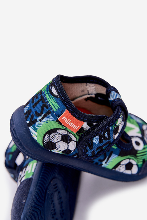 Slippers Milami Children's Elastic With Velcro In Balls Navy Blue Ambette