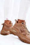 Women's High Sport Shoes Memory Foam System Big Star KK274355 Beige