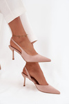 High heels with open heels Beige Lenira