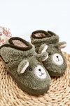 Children's insulated slippers with green bear Eberra