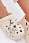 Women's sandals on a chunky platform with embellishments beige Vivira
