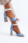 Blue Patent Sandals with Heel Adrianu