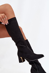 Women's Heeled Boots With Gold Element Black Nivarae
