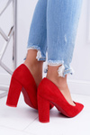 Women's Stiletto pumps Suede Red Strawberry