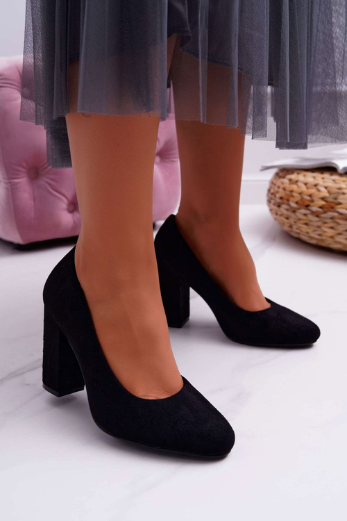 Women's Sergio Leone Black Suede Floral Gendar pumps