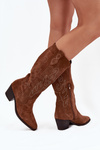 Suede Cowboy Boots For Women With Heel Camel Karira