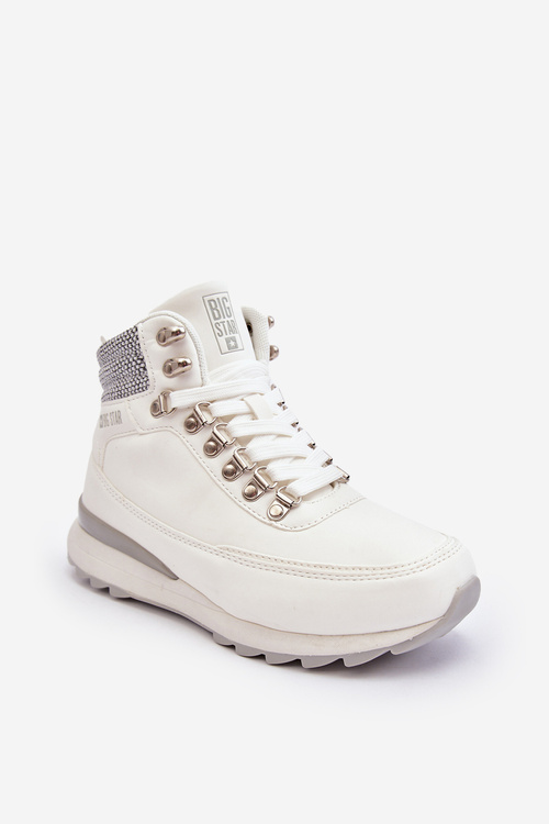 Lace-Up Trekking Shoes White Big Star MM274675