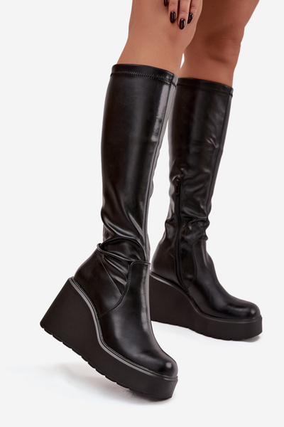 Women's Platform Boots Black Terisse