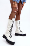 Leather Lace-up Boots With a Zip White Zoraida
