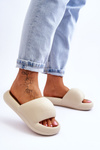 Women's Lightweight Foam Platform Slippers Beige Milton