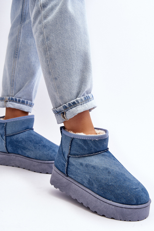 Śniegowce Damskie Jeansowe Platforma Brokat Margella 20225-4A