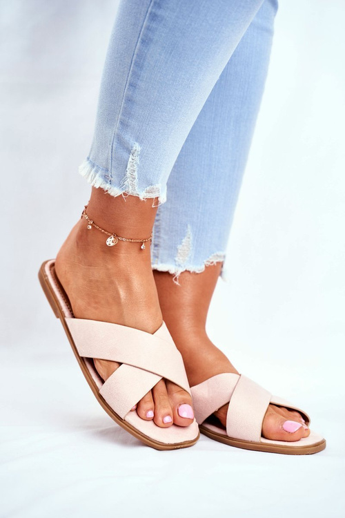 Women's Slides With Cross Straps Beige Philippines