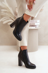 Insulated Women's Heeled Boots Eco Leather Black Teresine