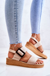 Women's Suede Sandals Big Star JJ276032 Beige
