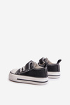 Children's Fabric Velcro Sneakers Black Daloma