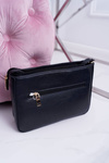 Ladies Handbag Shoulder Black Gold Letter V