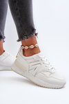 Women's White Faux Leather Sneakers Kaimans