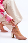 Suede Pumps With A Decorative Heel Maciejka 05042-15 Pink