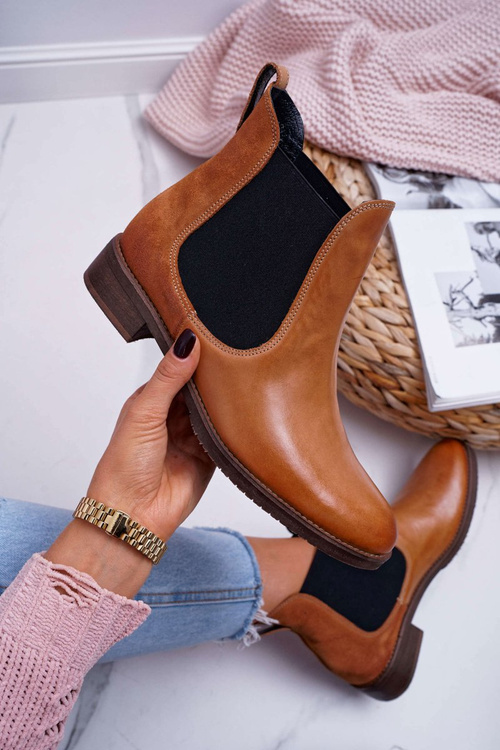 Women's Leather Stiletto Boots Maciejka Camel 04359