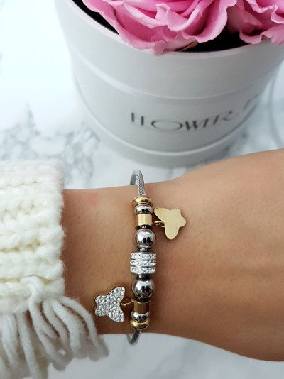 Ladies' Wire Bracelet Butterfly Pendants Charms