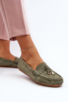 Women's Suede Classic Moccasins Green Ontala