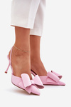 High Heels With Open Heels And Bow Pink Eklevia