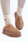 Slippers with Thick Sole in Beige Eco Suede Sylva