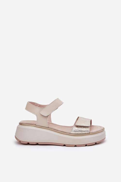 Women's Wedge and Platform Sandals with Decorations S.Barski HY056 Beige