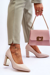 Classic Pumps On A Decorative Heel Beige Elizabeth 