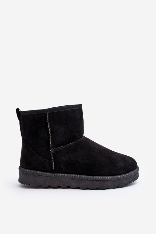Women's Black Faux Suede Winter Boots Enranta