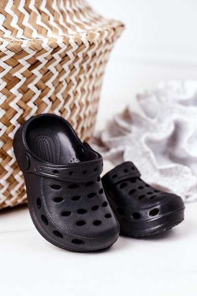 Children's Foam Slides Black Lucas