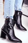 Women’s Boots On High Heel Leather Big Star Black GG274919