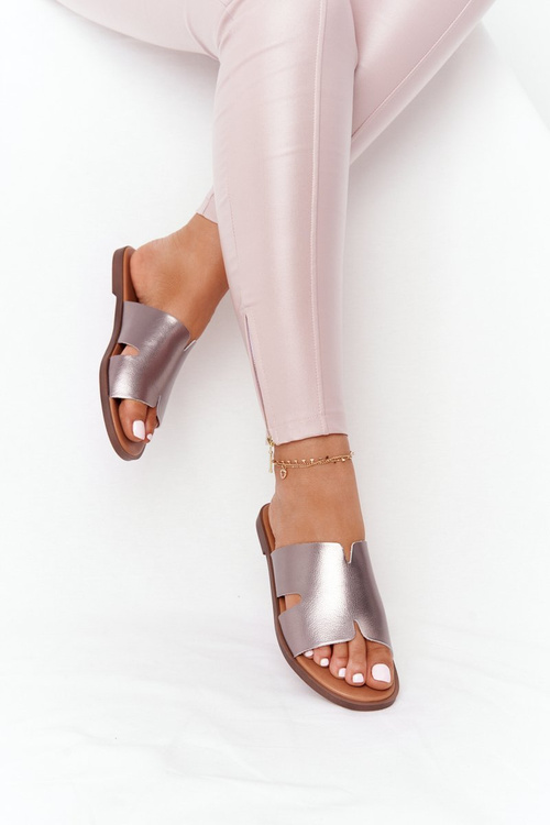 Leather Slippers Sergio Leone SK 063 Silver