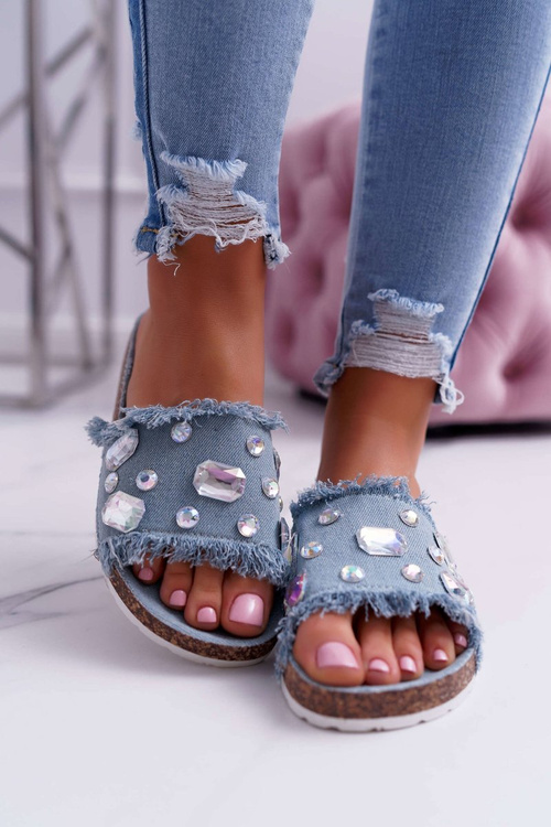 Women's Flip Flops with Zircons Jeans Koko