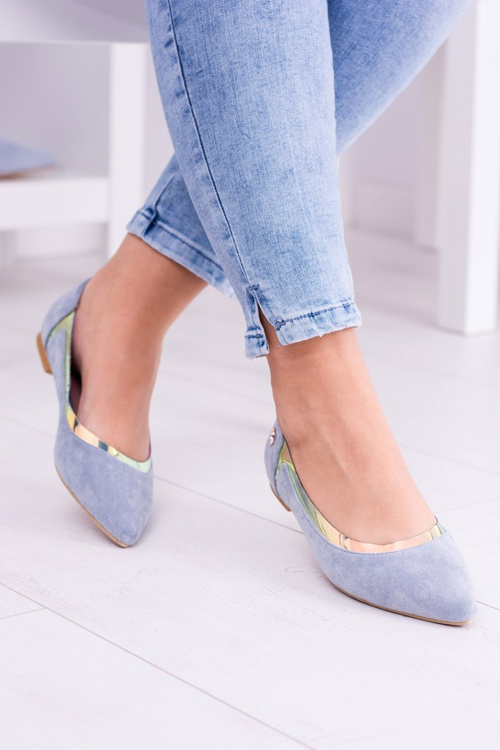 Lu Boo Blue Transparent Holographic Spike Ballerinas Lison