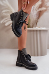 Embellished Women's Ankle Boots Eco Leather Insulated Black Rilatha