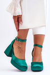 Fashionable Pumps On Massive Heels Green Sandia