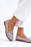 Comfortable Suede Women's Loafers Grey Lucca